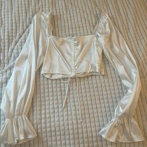 Bell wrist silk crop top Princess Polly